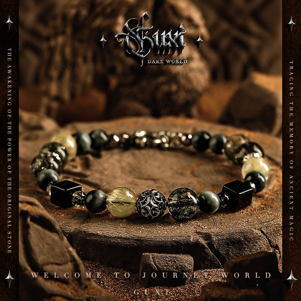 Light Year Vintage Beaded 925 Silver Bracelet for Men