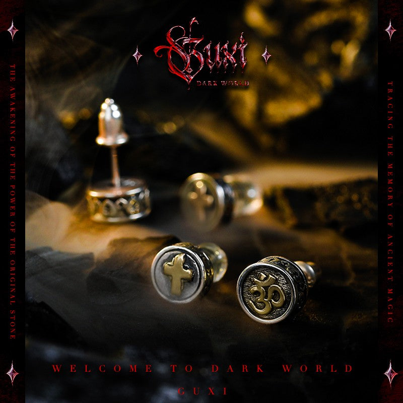 Dark Cross 925 Silver Stud Earrings — view 1