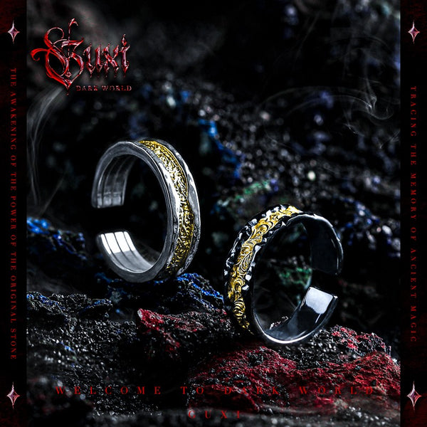 Molten Arabesque 925 Silver Ring for Men