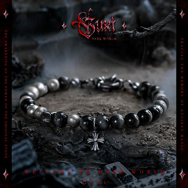 Phantom Realm Dark Retro Beaded Bracelet for Men — view 1