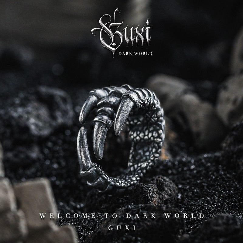 Goshawk Dark Style 925 Silver Ring for Men - 925 Silver Ring for Men