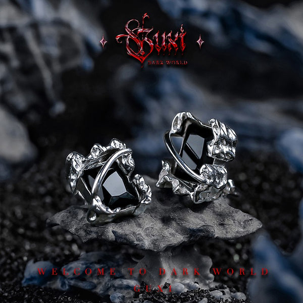 Eternal Day 925 Silver Gothic Ear Studs