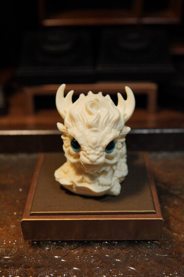 Qilin Ivory Nut Sculpture | Hand-Carved Statue for Wealth & Protection