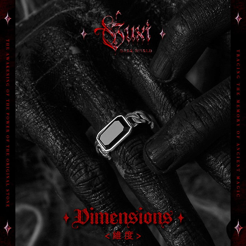 Dimension Open Ring - Minimalist 925 Silver for Men detail view 1