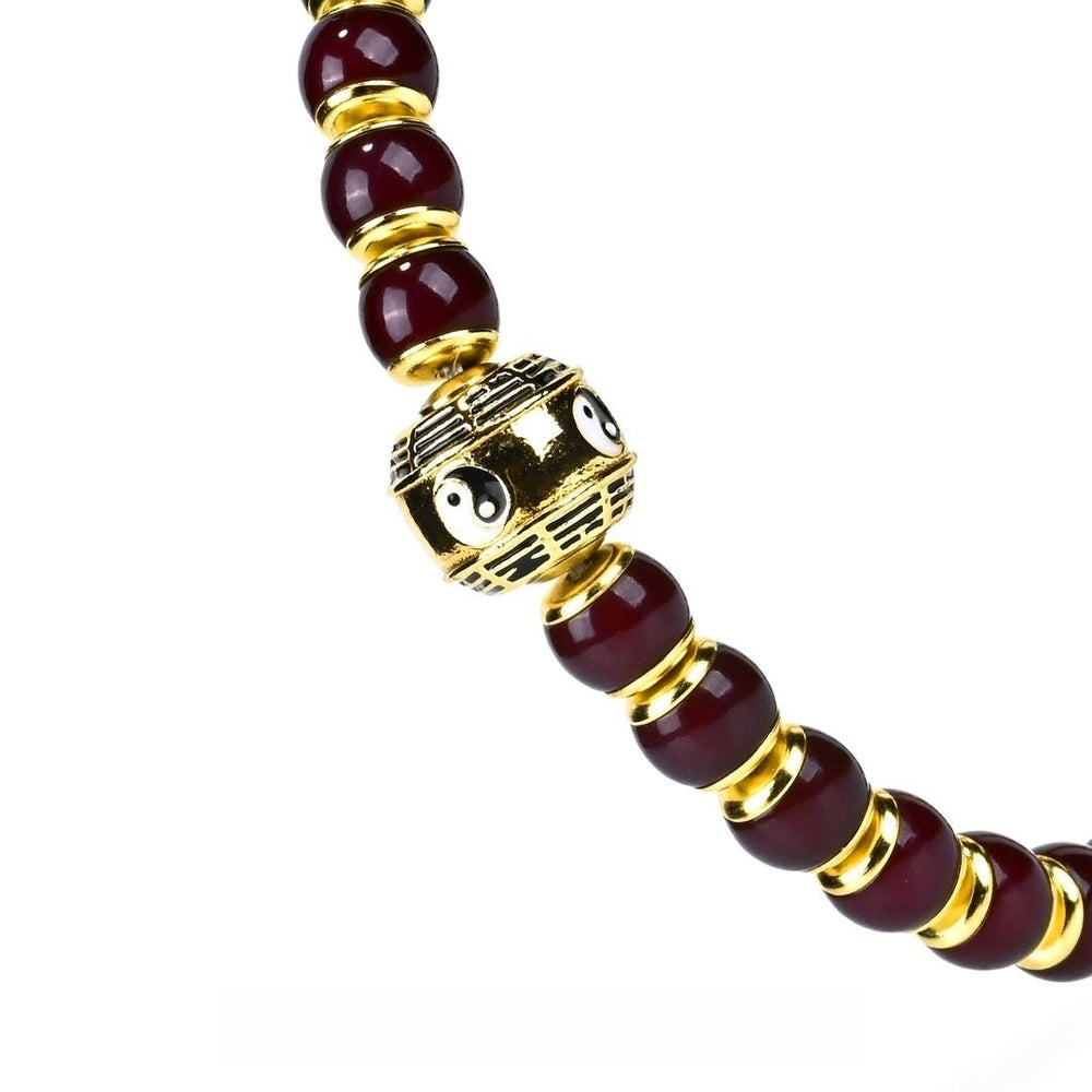 Purple Flame Alchemy Cauldron Mala | Hand-Inlaid Bodhi Root Bracelet - view 2
