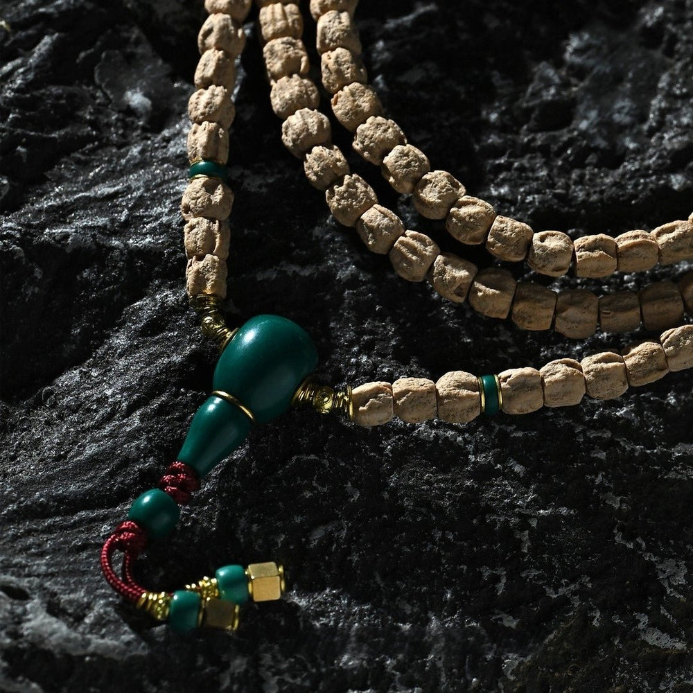 Regong Cypress Seed Mala | 6-7mm Smooth Beads Monk-Blessed Rosary — view 2