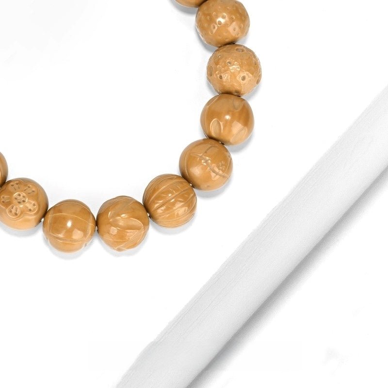 Multi-Treasure Monkey Head Nut Bracelet - 12-14mm Single Loop Collector Mala - view 2