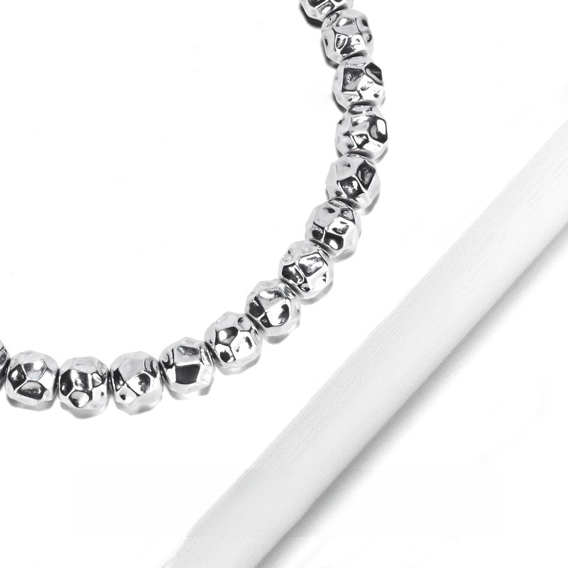 "Galaxy" 6mm 925 Sterling Silver Bracelet – Minimalist & Versatile for Couples - view 2