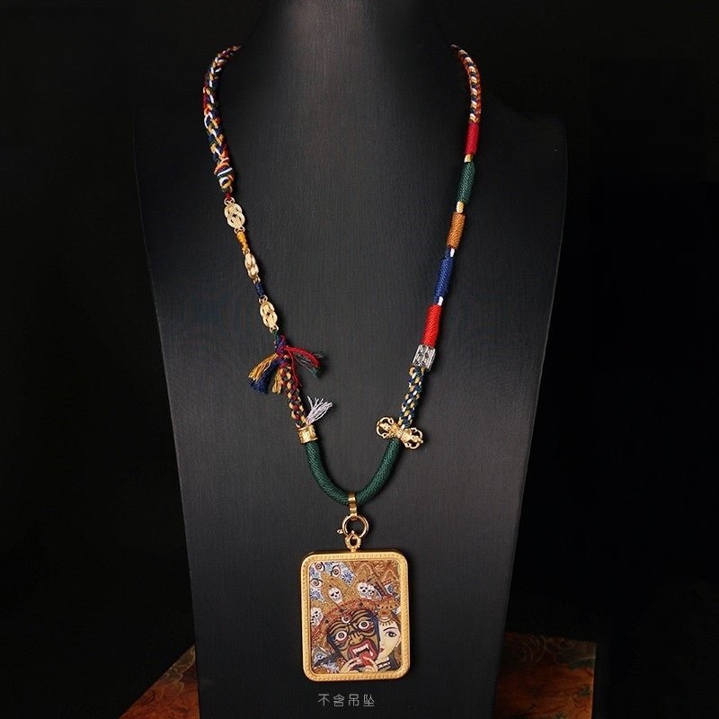 Tibetan Five-Color Handwoven Rope – Thangka Hanging for Blessings - view 2