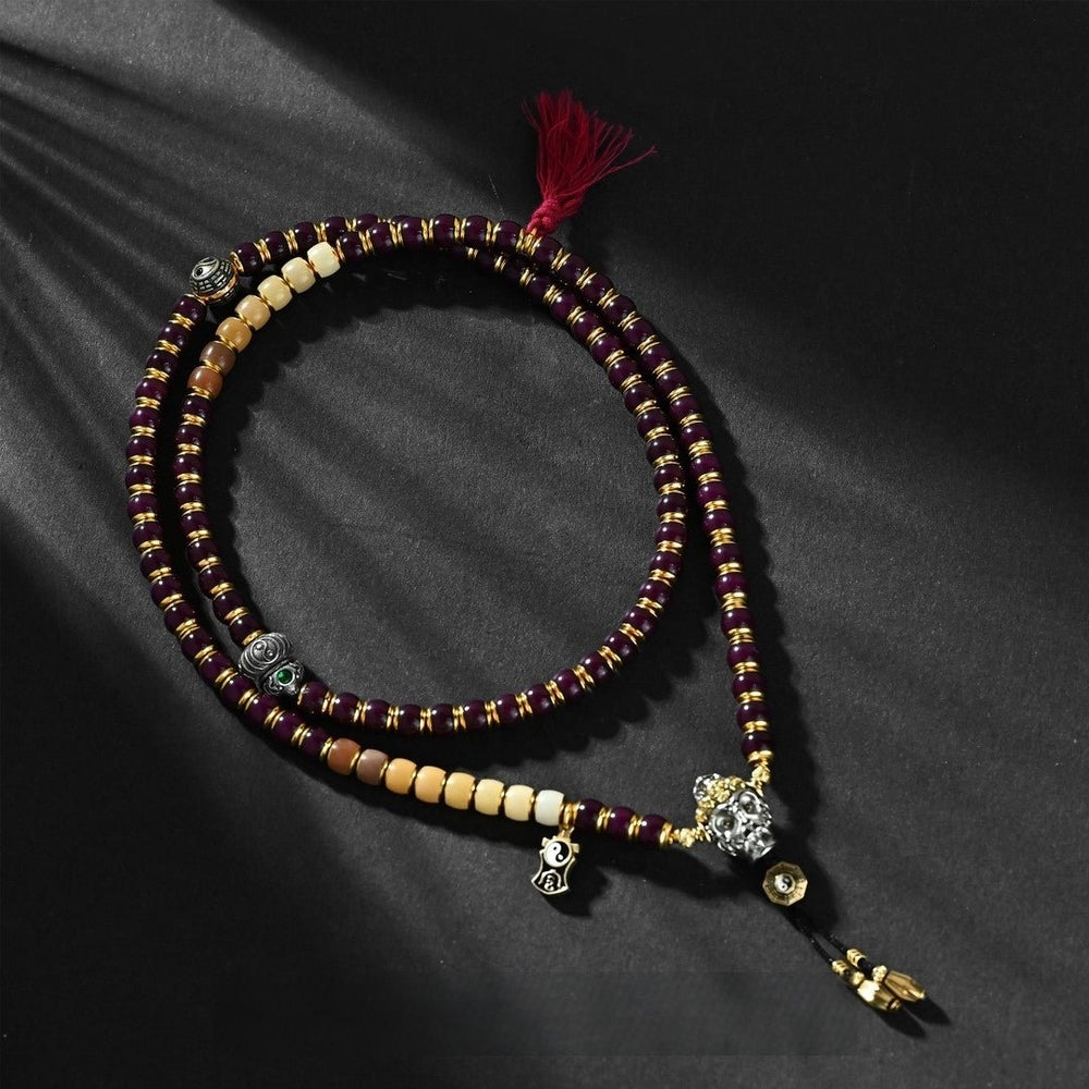 Violet Thunder Bodhi Necklace – Taoist Beads for Energy & Purity — view 1