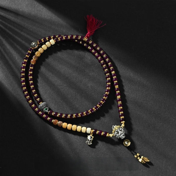 Violet Thunder Bodhi Necklace – Taoist Beads for Energy & Purity