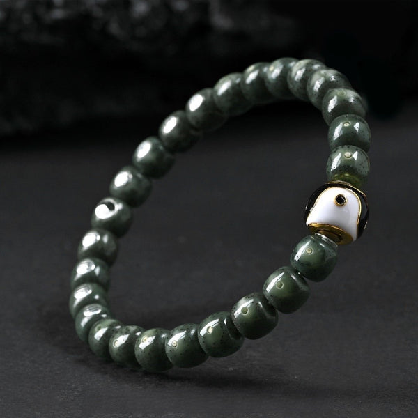 Bagua Tai Chi Bracelet – Jade Talisman for Harmony & Protection