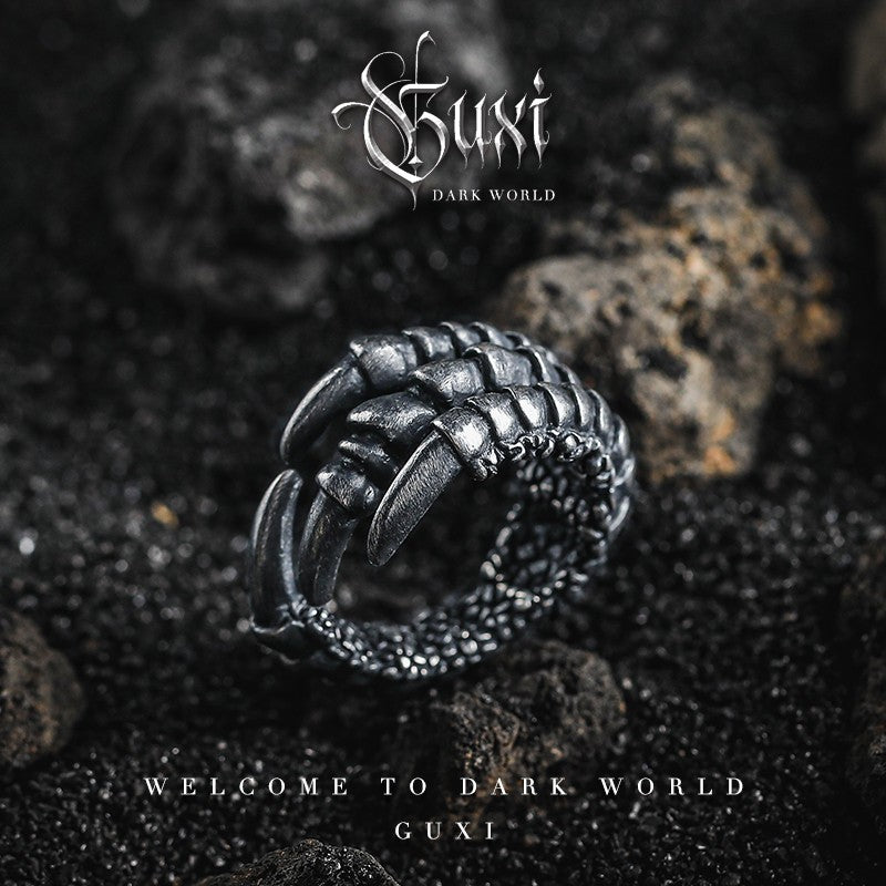Goshawk Dark Style 925 Silver Ring for Men detail view 1