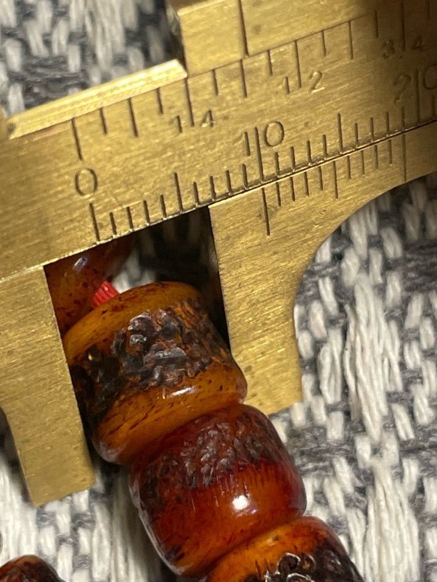 Tibetan Yak Bone 108 Mala | Vintage Handcrafted Beads - view 2