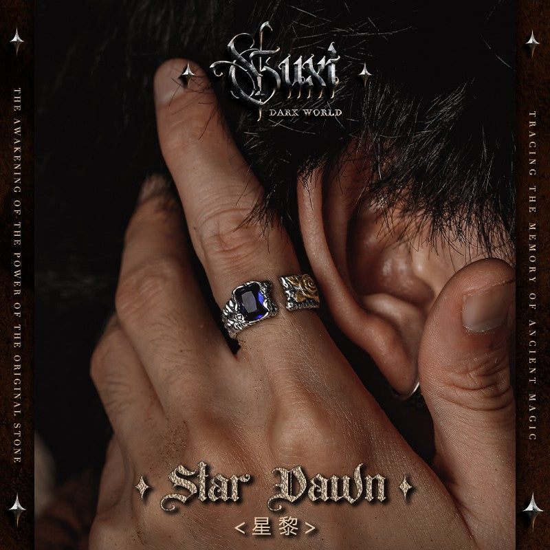 Men's Vintage Starlight Dawn 925 Silver Ring detail view 1