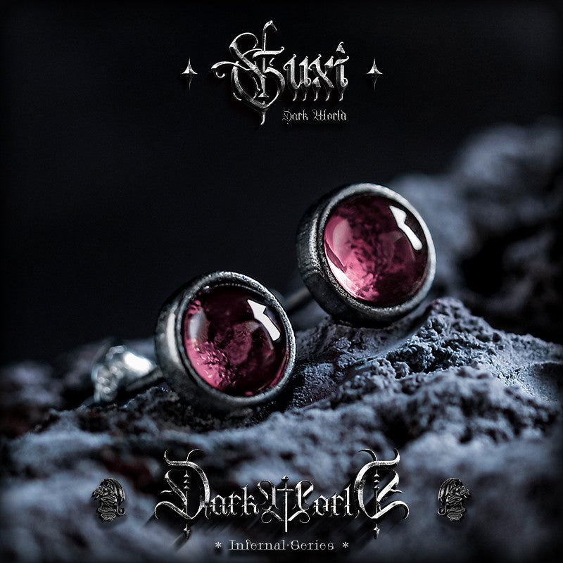 Red Illusion 925 Silver Stud Earrings — view 2