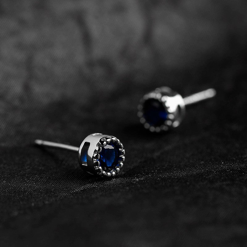 Tinted Zircon 925 Silver Stud Earrings — view 2