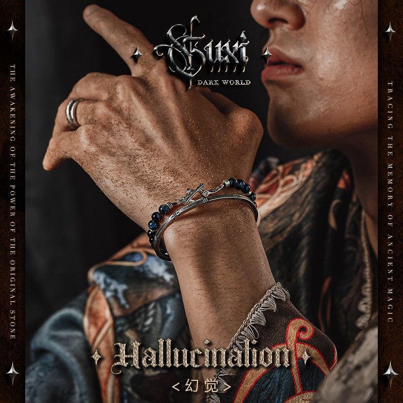 Illusion Beaded Bracelet - Men's 925 Silver Design — view 2