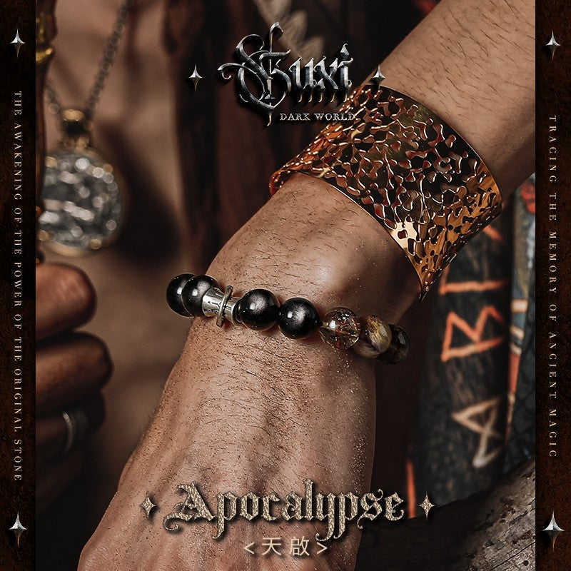 Apocalypse 925 Silver Bracelet - Vintage Men's Hand Chain detail view 1