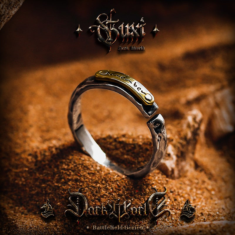 The Silence 925 Silver Ring - Minimalist Open Men's Band detail view 1