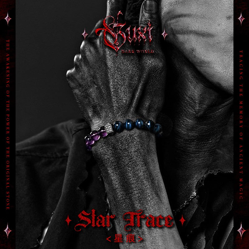 Star Trace Beaded Bracelet for Men — detail close-up | Buddhabelief