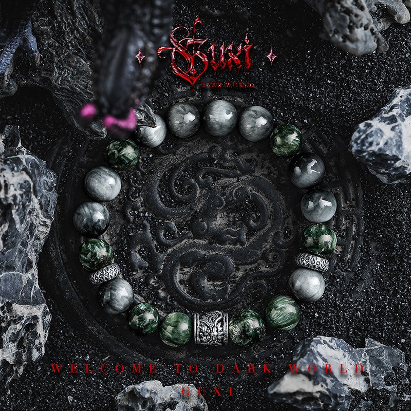 Binding Dragon 925 Silver Bead Bracelet — view 2
