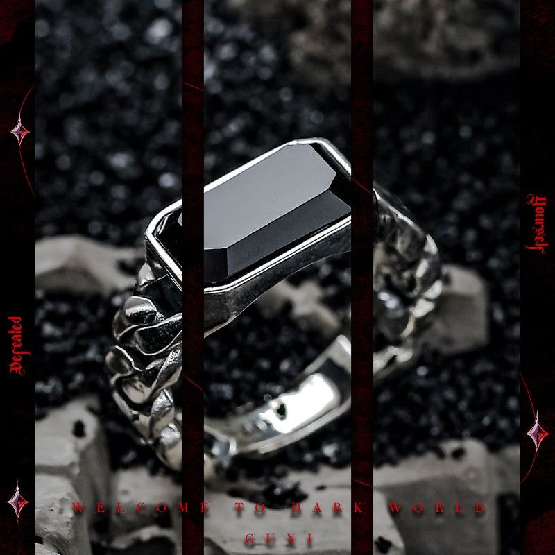 Dimension Open Ring - Minimalist 925 Silver for Men detail view 2