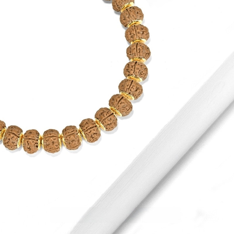 "Golden Shield Vajra" Old Tree King Vajra Rosary Bracelet - 9mm five-petal seed alloy inlay, providing unbreakable protection and strength - Buddhabelief