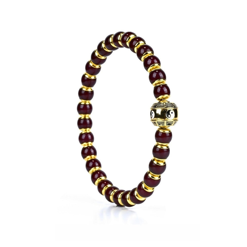 Purple Flame Alchemy Cauldron Mala | Hand-Inlaid Bodhi Root Bracelet - view 3