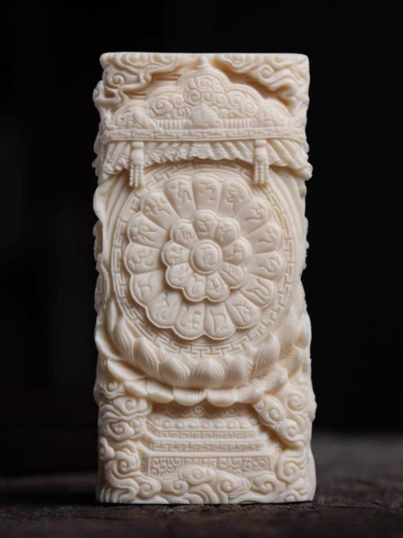 Tagua Nut Ksitigarbha Pendant – Hand-Carved Buddhist Art - view 2