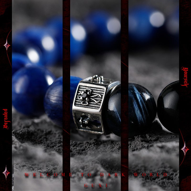 Firmament 925 Silver Men's Vintage Beaded Bracelet detail view 2