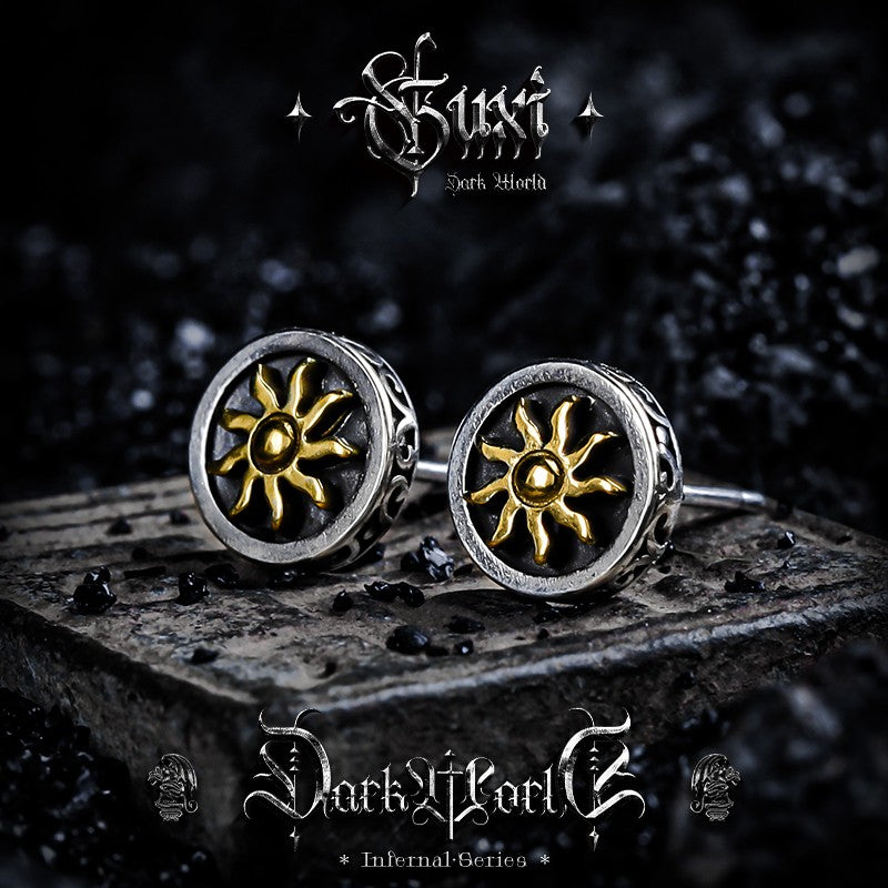 Vintage Sun 925 Silver Stud Earrings — view 3