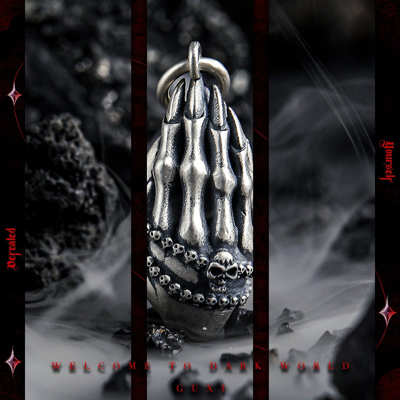 Formless Dark Gothic 925 Silver Men's Pendant detail view 2