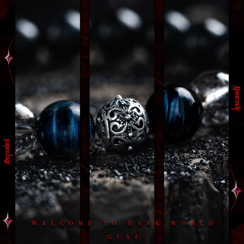 Otherworld Beaded Bracelet - Men's 925 Silver Design — side view | Buddhabelief