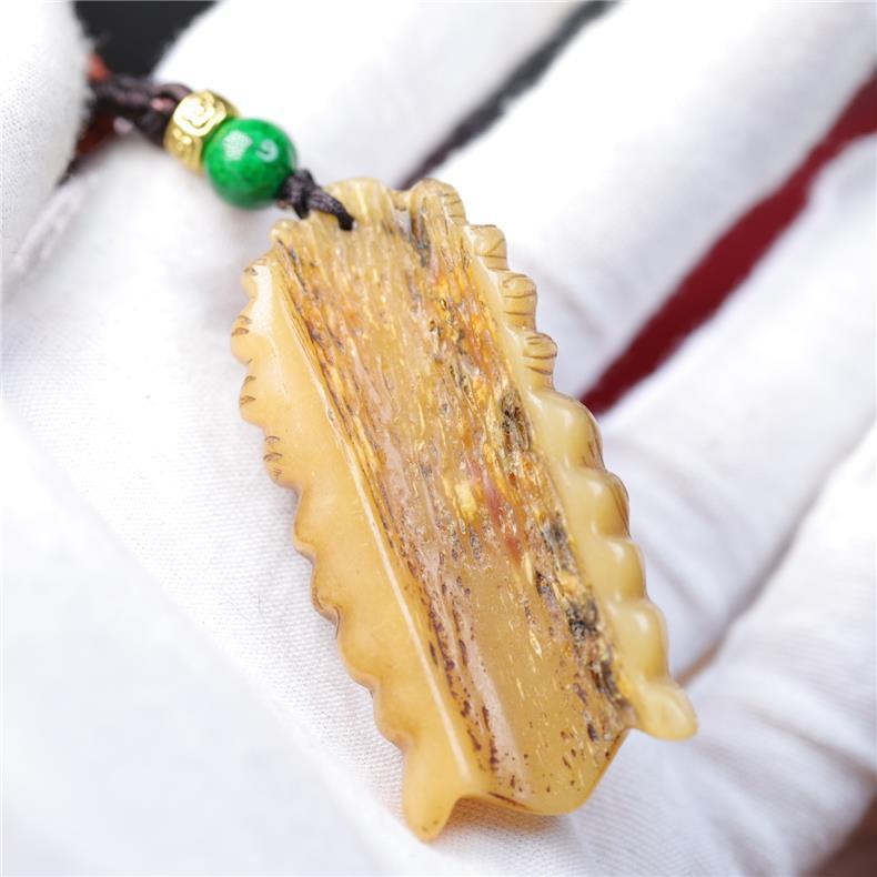 Tibetan - Style Camel Bone Guanyin Pendant Necklace – Hand - Carved Buddhist Amulet, Handmade Rope Chain - Buddhabelief