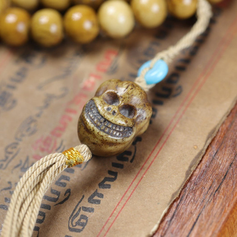 Tibetan - Style 10mm Natural Yak Bone 108 Prayer Beads – Handcrafted Buddhist Mala for Meditation, Blessing & Collection - Buddhabelief
