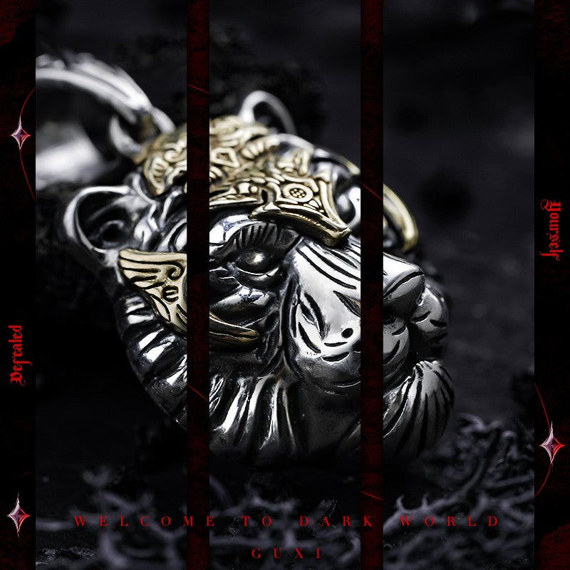Jungle Overlord 925 Silver Men's Pendant Necklace detail view 2