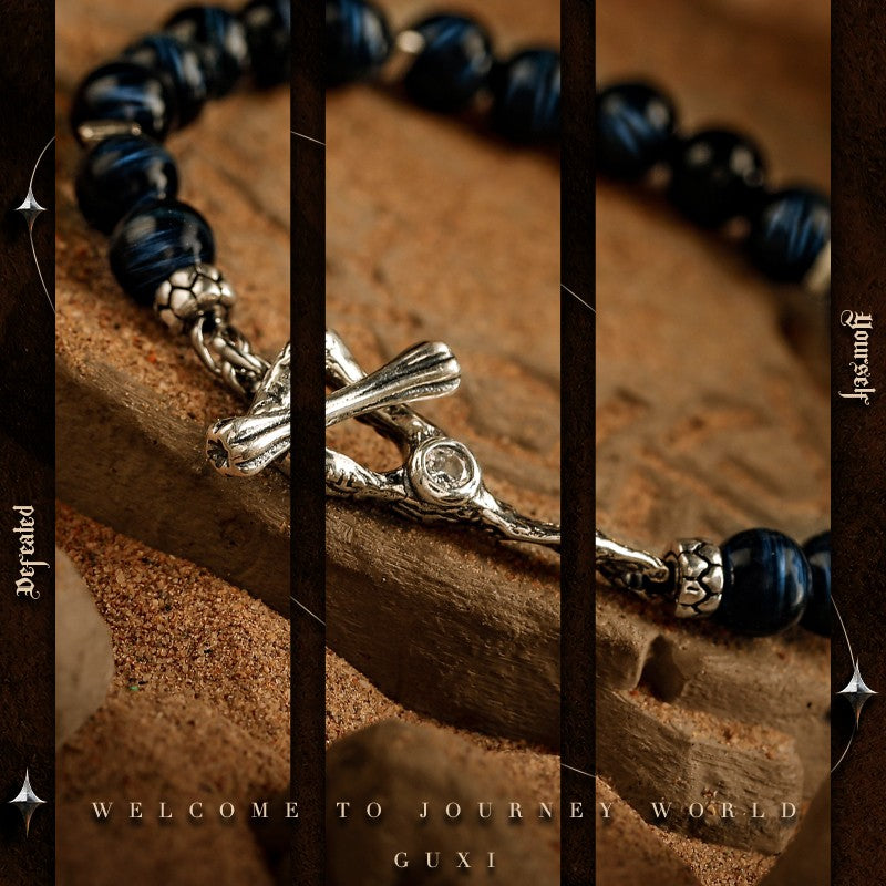 Illusion Beaded Bracelet - Men's 925 Silver Design — view 3