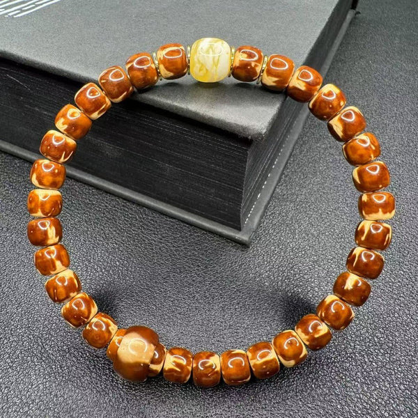 Solid Flame Purple Gold Rat Bodhi Bracelet | Artisanal