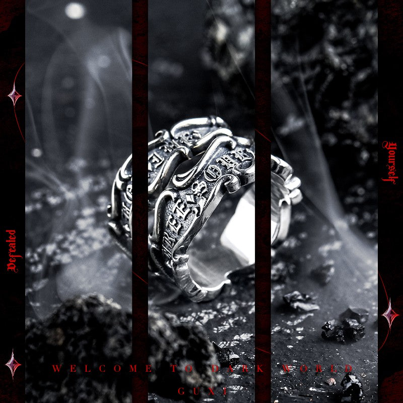 Swirl 925 Silver Ring - Men's Vintage Adjustable detail view 2
