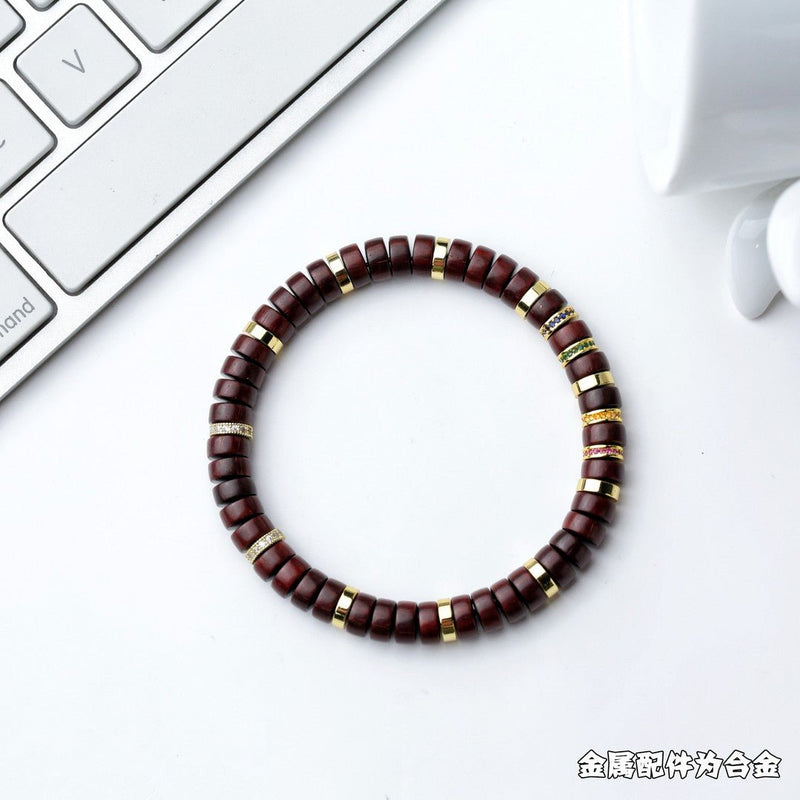 Four - color rosewood bracelet – handmade high - density beads, bringing peace and style - Buddhabelief