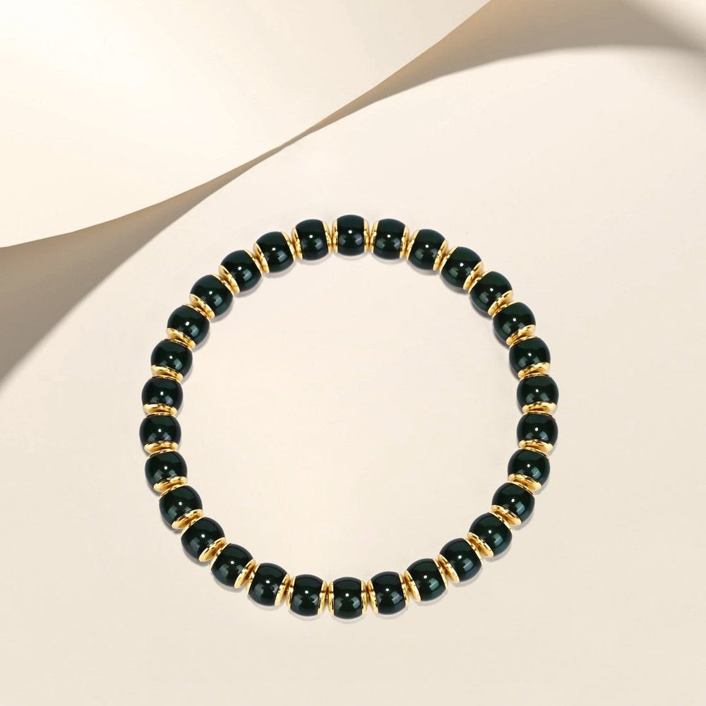 Golden Shield Celestial Pivot Mala | Ice-Dyed Bodhi Seed Bracelet - view 4