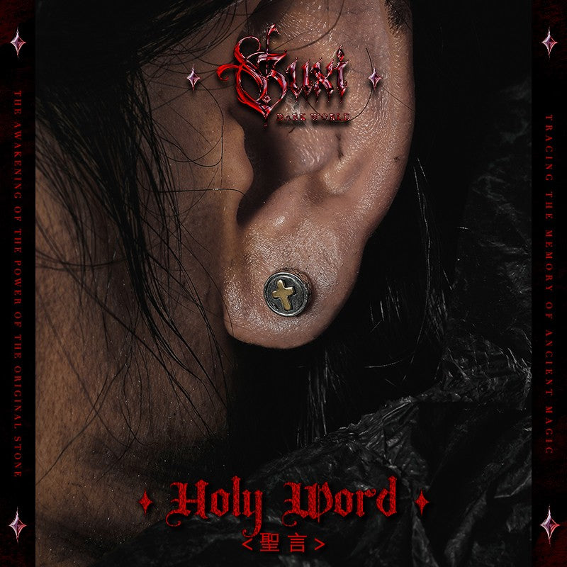 Dark Cross 925 Silver Stud Earrings — view 4
