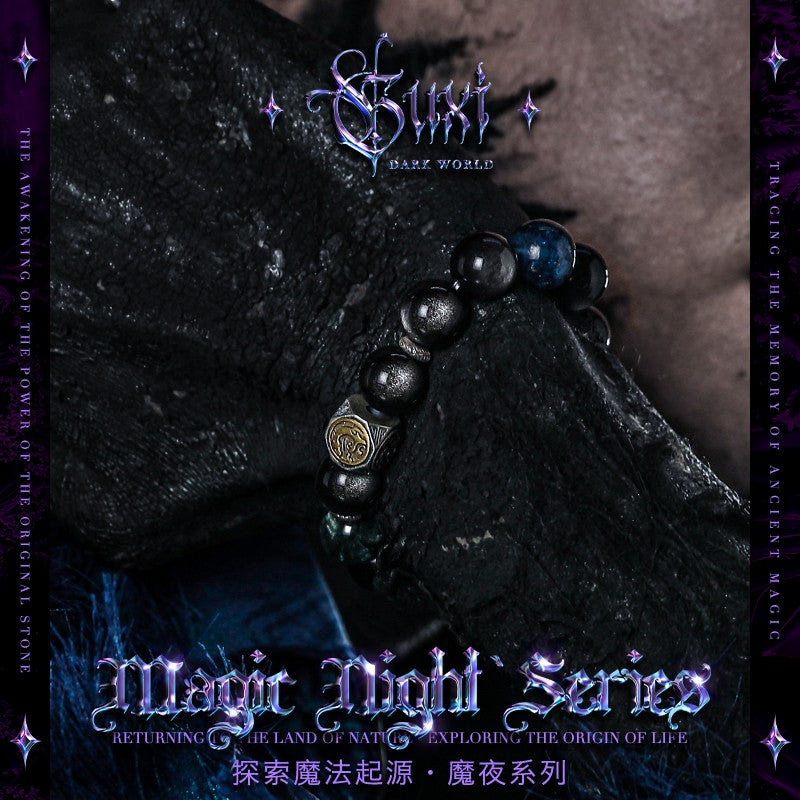 Spirit Beast 925 Silver Bead Bracelet for Men — scale and finish detail (Buddhabelief sterling silver ring collection)