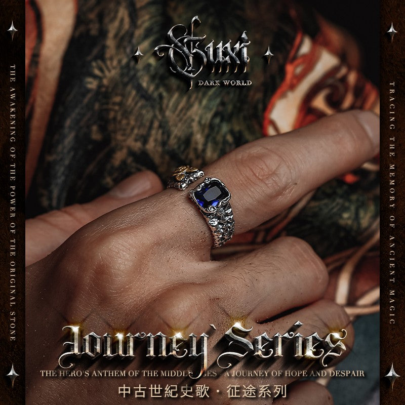Star Dawn Vintage 925 Silver Ring for Men — scale and finish detail (Buddhabelief sterling silver ring collection)