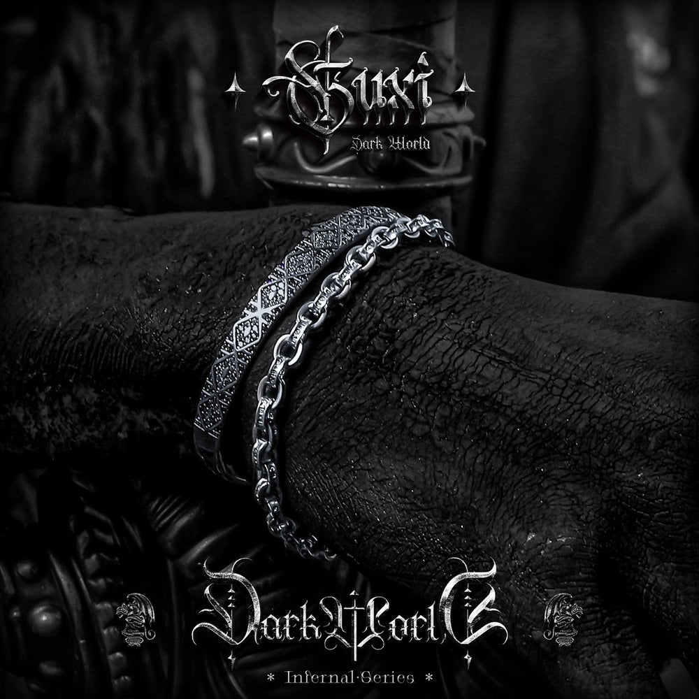 Dust Ember Punk 925 Silver Bracelet for Men — view 4