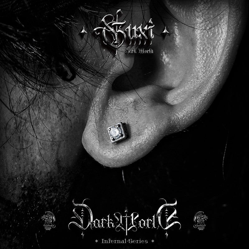 Cubic Cage Diamond Stud Earrings 925 Silver - Square Frame CZ Studs - Buddhabelief