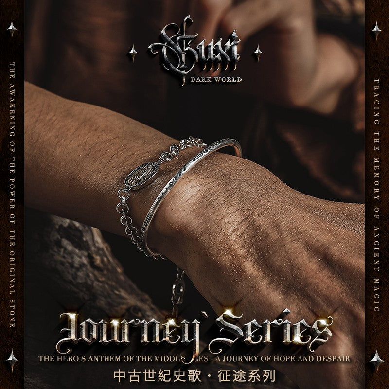 "The Hope" 925 Silver Vintage Bangle for Men — view 4