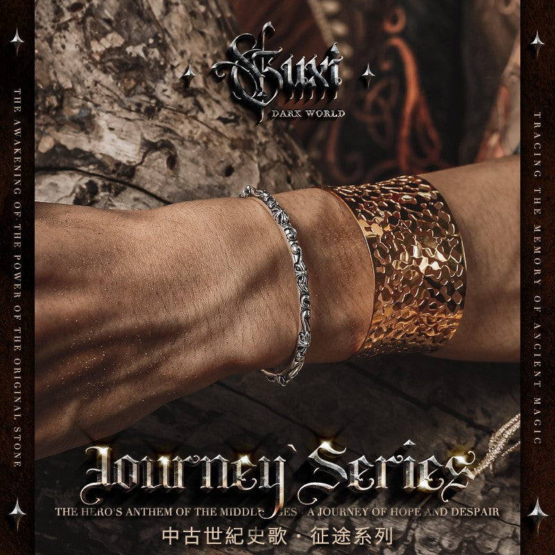 Void Cross Pattern 925 Silver Cuff Bracelet — view 4