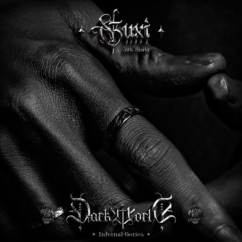Against the Current Dark Retro 925 Silver Ring detail view 3